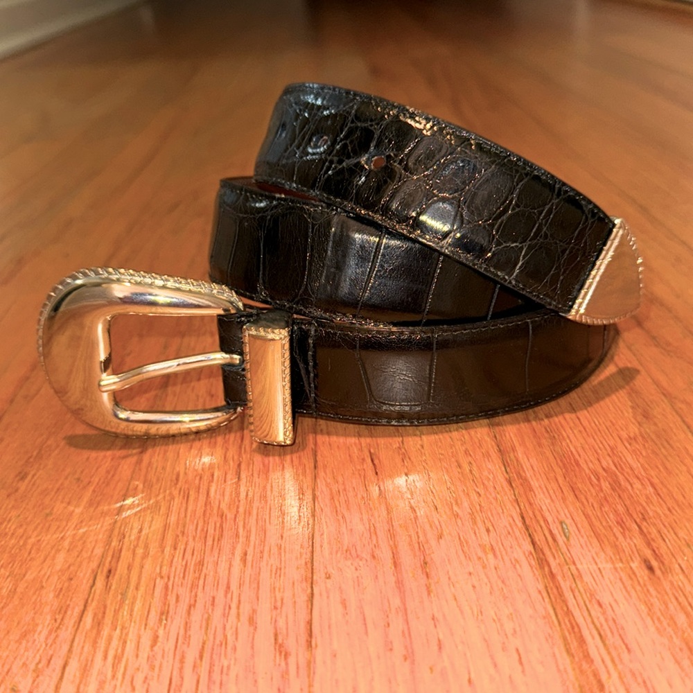 NWOT Babe Didrikson American Alligator Belt SZ:L(last hole at end 35”